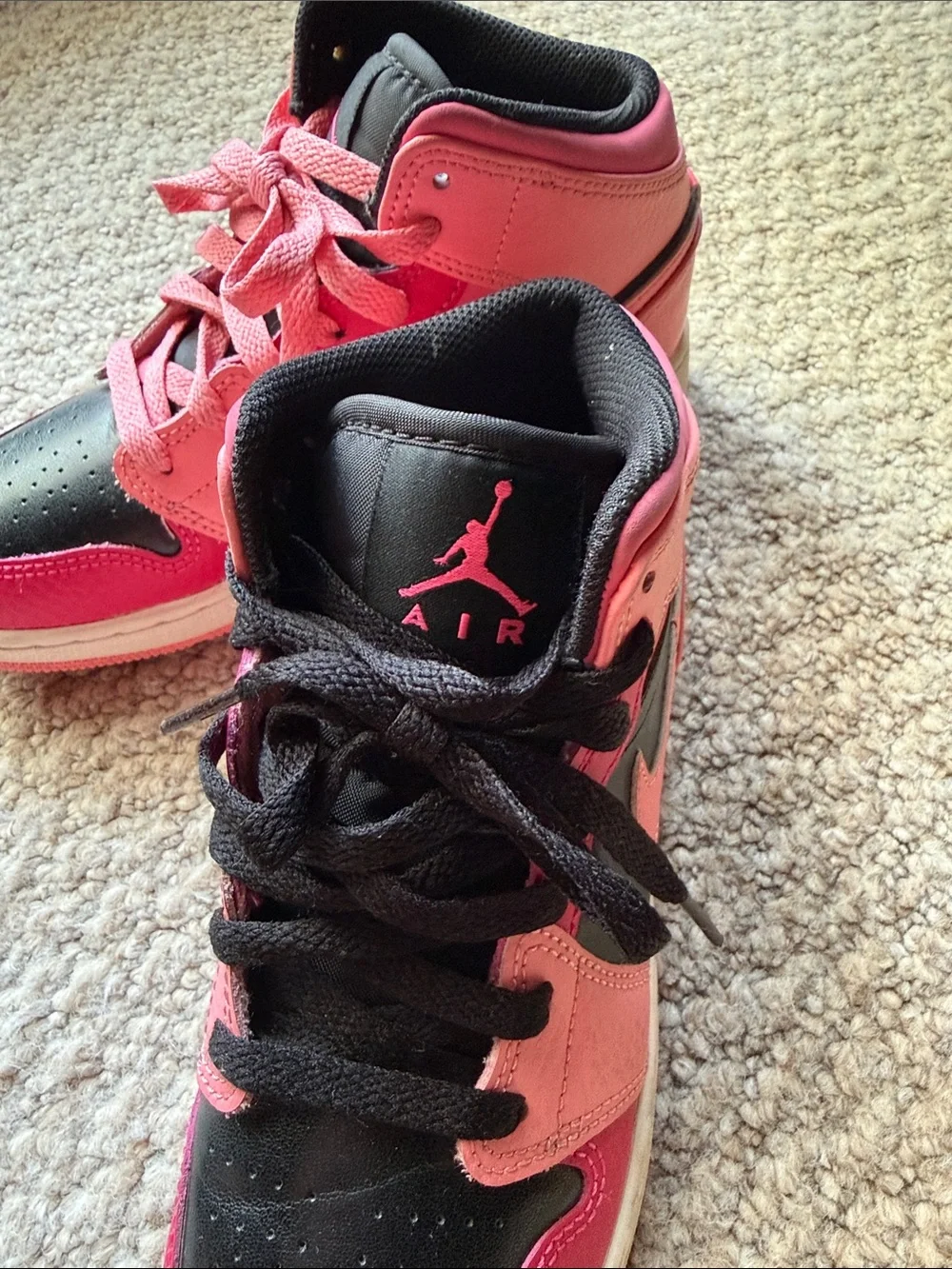 Jordan Kids' High-Top Sneakers in Pink and Black